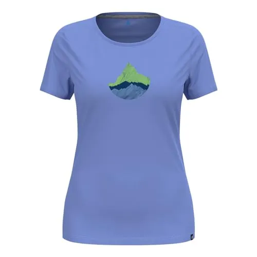 ODLO Damen F-Dry Funktionsshirt für Wandern – Atmungsaktiv und Schnell Trocknend - Atmungsaktives Wandershirt aus 88% recyceltem Polyester und 12% Polypropylen. Es bietet einen lockeren Schnitt für maximale Bewegungsfreiheit und trocknet dank innovativer F-Dry-Technologie schnell. Ideal für Outdoor-Aktivitäten!