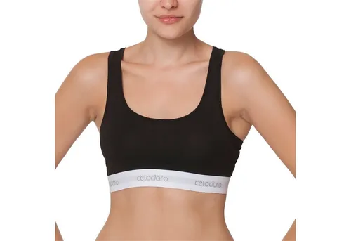 celodoro Bustier Bustier mit Webgummi-Bund - Sport Bra Top mit Markenlogo