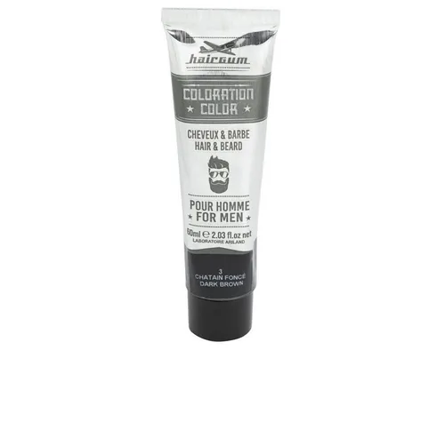 Hairgum Haarpflege-Set COLORATION Bart- und Haarfarbe #3 - Dunkelbraun 60 g - Haarpflege-Set mit Dauerfärbung für trendige Farben, ideal für Bart und Haare, sorgt für langanhaltende Farbintensität und Pflege.
