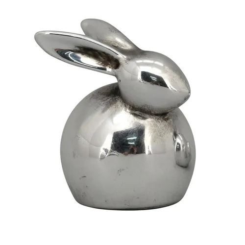 Hase ArgenT, silber, Dolomite, 12x11x15,5 cm in silber von Exner Garten- und Wohnaccessoires