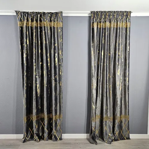 Gardinen by Justyna Verdunkelungsvorhang Set Grau - 2er Set verdunkelnde Vorhänge mit Kräuselband, ideal für optimalen Lichtschutz und Privatsphäre in Ihrem Zuhause.