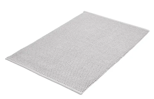 Kleine Wolke Badteppich PUNTO 90x60 cm grau - Badteppich aus 100% Baumwolle, besonders weich und saugfähig für ein komfortables Badezimmererlebnis.