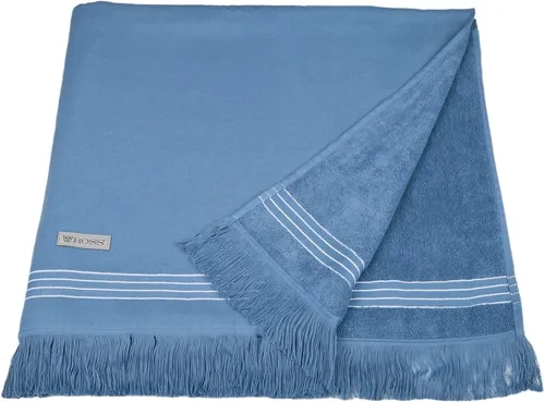 ROSS Hamamtuch Hamam Frottier - Blau, 1 Stück - Handtuch für Strand, Sauna oder Wellnessbereich, aus 100% Baumwolle mit flauschigem Griff und hoher Saugfähigkeit, ideal für entspannende Momente.
