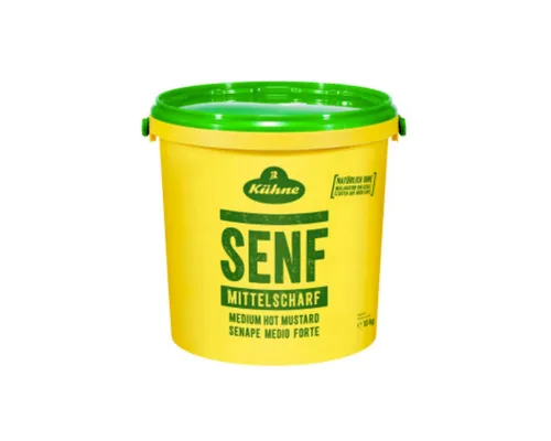 Kühne Senf mittelscharf 10kg - Senf, mittelscharf, ideal für Gastronomie und Großverbraucher, perfekt zum Verfeinern von Gerichten und für Grillpartys.