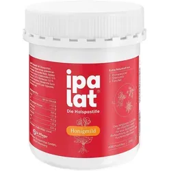 Ipalat Halspastillen honigmild - Zuckerfrei ohne Menthol, ideal bei Halskratzen und Heiserkeit, mit pflanzlichen Extrakten