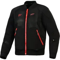 Alpinestars Flight Air Motorrad Textiljacke, schwarz-rot, Größe M - Leichte Motorradjacke im Bomberstil mit 3D-Mesh-Panels für optimale Luftzirkulation. Ideal für warme Tage, bietet Komfort und Bewegungsfreiheit beim Fahren.
