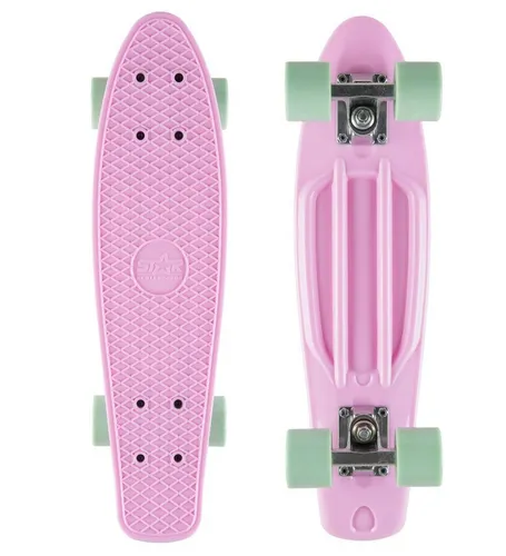 Skateboard STAR-SKATEBOARD, rosa (rosa, mint) - Cruiserboard im Retro Vintage Design mit stabilem, flexiblem Deck. Ideal für Kinder ab 8 Jahren, ausgestattet mit ABEC 7 Kugellagern für perfekten Leichtlauf und überdimensionierten Trucks für besten Fahrkomfort.