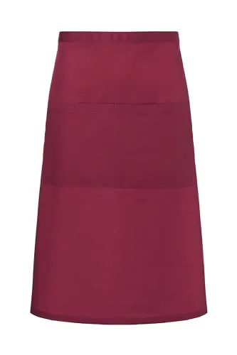 Karlowsky BBSS 3 PURE Bistroschürze BASIC mit Tasche, 65% Polyester/35% Baumwolle, Bordeaux, Einheitsgröße