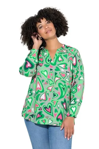 Angel of Style Tunika Tunika Herzmuster Tunika-Ausschnitt Langarm