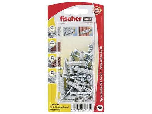 Fischer Dübel SX 6x30 S mit Schraube, 30189