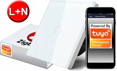 ZigBee TUYA Touch Switch 1bw weiß # L+N