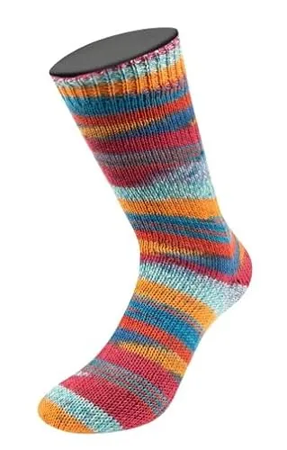 LANA GROSSA Meilenweit Arte | Sockenklassiker, bedruckt und waschmaschinenfest | Handstrickgarn aus 80% Schurwolle & 20% Polyamid | 100g Wolle zum Stricken & Häkeln | 420m Garn FB 6815