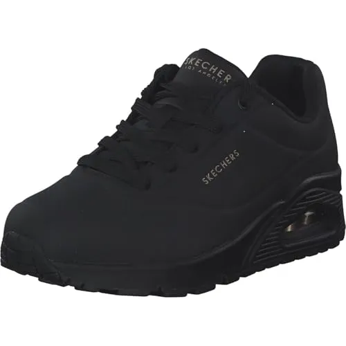 SKECHERS Damen Freizeitschuhe UNO - STAND ON AIR - Sneaker mit luftgepolsterter Dämpfung, ideal für den ganzen Tag. Genießen Sie den Komfort der Air Cooled Memory Foam Innensohle und das stylische Design mit Lederstruktur.