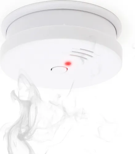 Rauchmelder mit 9V Batterie, Lange Lebensdauer, Lautstärke Alarm 85dB, Brandmelder kabellos, DIN EN 14604