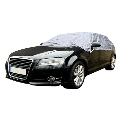 Sakura SS5383 Mittelgraue Autoverdeckabdeckung – Frostschutz, wasserabweisend – Universelle einfache Passform – Wählen Sie aus 4 Größen, Grau