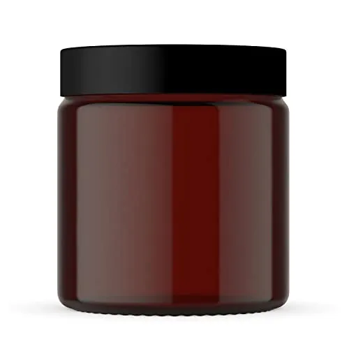 Leerer Braunglastiegel inkl. Deckel 120 ml