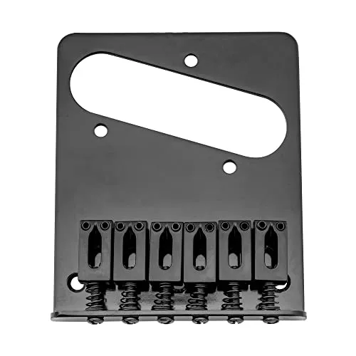 Musiclily 54mm Gitarren 6 Saitenreiter Telecaster Steg Bridge für Tele Style E-Gitarre, Schwarz