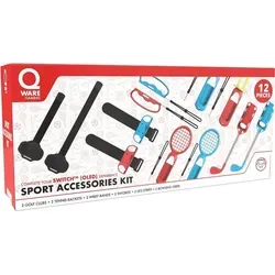 Qware Gaming Switch Zubehörkit – 2 Golfclubs, 2 Tennisschläger & mehr - Das Qware Zubehörkit verwandelt dein Gaming-Erlebnis! Mit 2 Golfclubs, 2 Tennisschlägern und mehr für realistische Sportspiele. Ergonomisches Design sorgt für Komfort und perfekten Halt.
