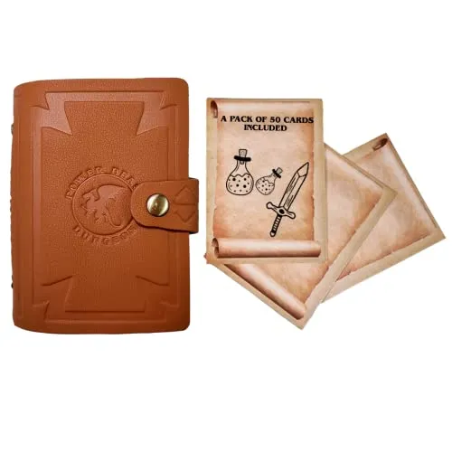 Power Beast Dungeon Pocket Compendium, Zauberbuch, Dungeons and Dragons Buch Bassiset, Monsterhandbuch, Dungeon Master's Guide, D&D 5e, DND Würfel, + 50 Schriftrollen Karten.