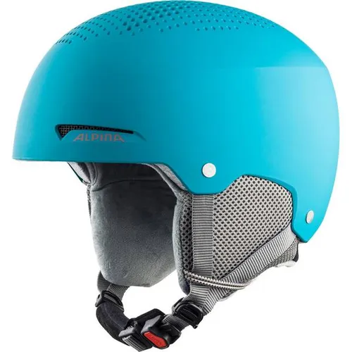 Alpina Unisex-Kinder ZUPO Skihelm, Turquoise matt, 48-52 - Skihelm für Kinder mit abnehmbaren Ohrenpolstern und innovativem Belüftungssystem. Robuste Hardshell-Konstruktion sorgt für Sicherheit und Komfort auf der Piste.