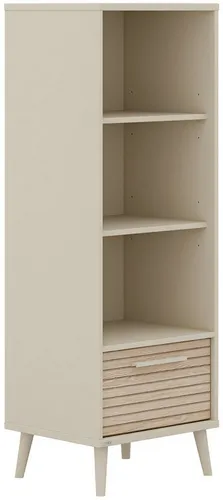 Paidi Babyregal Eefje in Eiche und Beige - Regal für Kinderzimmer, umweltfreundlich mit Blauer Engel und Goldenem M, bietet viel Stauraum für Spielzeug und Bücher.