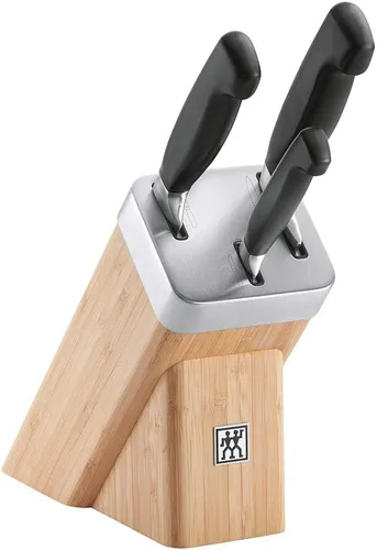 Zwilling Messerblock Vier Sterne 4tlg - Hochwertige Küchenmesser für Profiköche - Küchenmesser-Set mit 4 hochpräzisen Messern, ideal für die professionelle Küche und perfekte Schnittergebnisse.