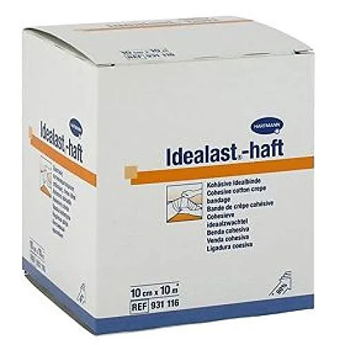 Idealast Haft Binde 10 cm x 10 m - Hochwertige Haftbinde für sicheren Halt und Flexibilität. Ideal für den professionellen Einsatz im Verbandsmaterialbereich.