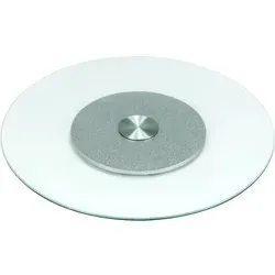 Drehteller aus gehärtetem Glas 70 cm - Elegante Servierplatte in Schwarz, ideal für flexibles Servieren und Präsentieren von Speisen.