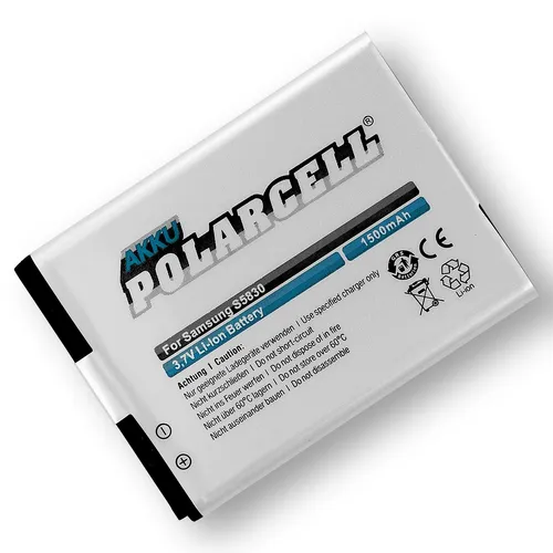 PolarCell Akku für Samsung Galaxy Ace GT-S5830 Gio GT-S5660 EB494358VU Batterie