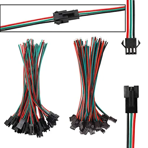 HUAZIZ 20 Paare 3 Pin JST SM-männlich-weiblich Stecker,22 AWG JST steckverbinder 3-poliger Stecker with 150 mm Kabel für WS2812B WS2812 WS2811 LED-Lichtleiste