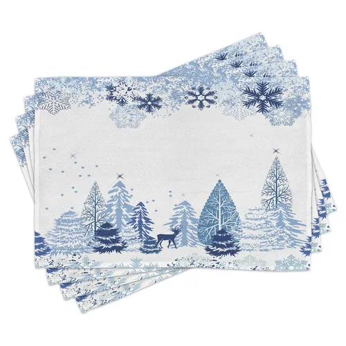 Tischset Platzset 4er Set Winterwald