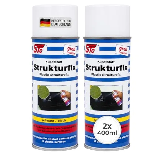 STC Strukturlack Spray grob 2 x 400 ml schwarz Kunststoff Strukturfix