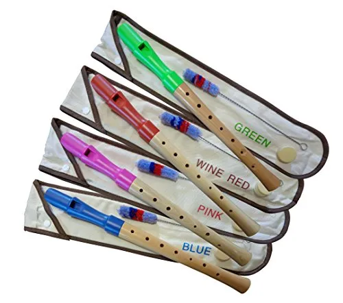 BLOCKFLÖTE - SCHULFLÖTE - GROßE FARBAUSWAHL - C-SOPRAN FLOETE - HOLZFLÖTE - DEUTSCHE GRIFFWEISE - EINFACHLOCH - TASCHE + WISCHER + FETT (FP7 blau)