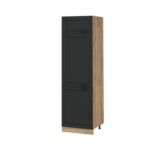 Vicco Kühlumbauschrank R-Line, Anthrazit Landhaus/Goldkraft Eiche, 60 cm - Umbauschrank für Kühlschränke, stilvolles Design in Anthrazit und Goldkraft Eiche, höhenverstellbare Füße für optimale Anpassung in Ihrer Küche.