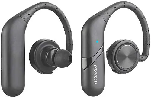 auvisio Kopfhörer kabellos: True Wireless In-Ear-Headset, Ohrbügel, Bluetooth 5, 15 Std. Spielzeit (Ohrbügel Kopfhörer kabellos, mit Bügel, Bluetooth, Freisprecheinrichtung)