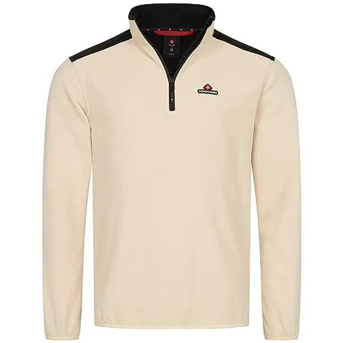 Höhenhorn Skyja Herren Fleece Pullover Beige Gr. 5XL - Outdoor Fleecejacke für Herren, bietet optimalen Windschutz und Wärmeisolierung durch hochschließenden Reißverschluss und Stehkragen. Ideal für kalte Tage mit zwei praktischen Reißverschlusstaschen.