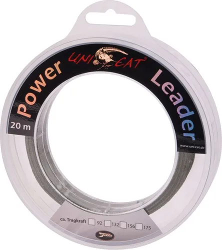 Uni Cat Power Leader 20m - geflochtene Vorfachschnur, Durchmesser/Tragkraft:1.00mm / 92kg