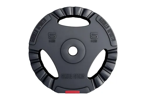 GORILLA SPORTS Hantelscheiben Einzeln/Set, Kunststoff Gewichtsscheiben, Ø 30/31mm Bohrung, Tri-Grip, Hantelscheiben-Set, von 1,25 kg bis 30 kg Gewichte - für Krafttraining