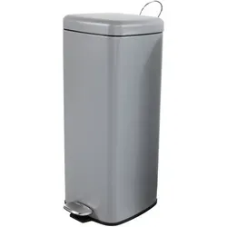 Mojawo Metall Mülleimer Treteimer 30L Grau - Haushaltszubehör mit 30L Fassungsvermögen, hygienischem Innenbehälter und praktischem Pedalmechanismus für müheloses Entsorgen ohne Bücken.
