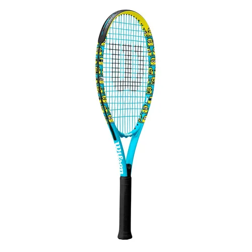 Wilson Tennisschläger Freizeit Minions XL #22 - Leichter Tennisschläger mit innovative Stop Shock Pads für verbesserte Kontrolle und Diamond Edge Design für mehr Kraft. Ideal für Freizeitspieler, die Spaß und Leistung kombinieren möchten.