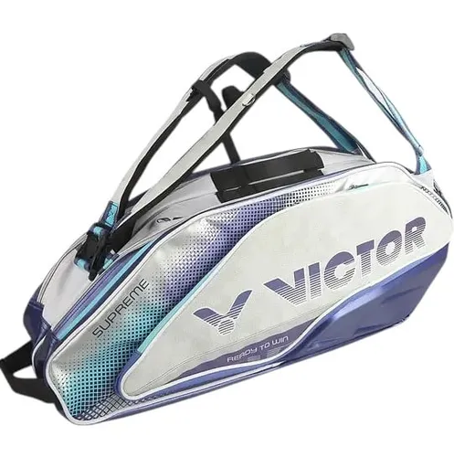 Victor Racketbag Doublethermobag BR9215 HB (Schlägertasche, 2 Hauptfächer, Schuhfach) 2025 weiss/blau