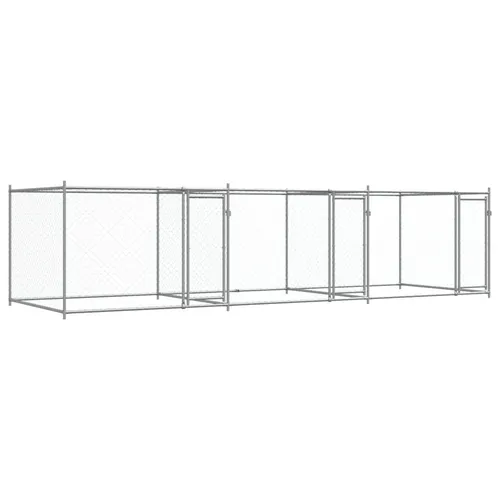 vidaXL Hundezwinger Grau 6x2x1,5 m aus verzinktem Stahl