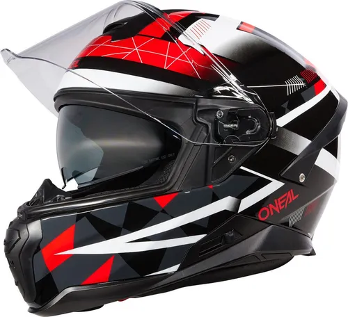 O'NEAL CHALLENGER EXO V.23 Helm - Schwarz/Grau/Rot - Größe S - Motorrad- & Motorsporthelme mit mikrometrischem Verschluss für sicheren Sitz, ideal für unisex Erwachsene und sportliche Fahrten.