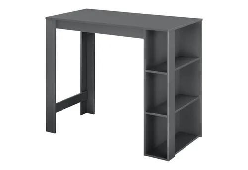ABND-9413 Bartisch Danderyd - Dunkelgrau - Couchtisch mit stilvollem Design, bietet zusätzlichen Stauraum durch 3 Ablagen und ist leicht zu reinigen. Ideal für ein fabelhaftes Ambiente in Ihrem Wohnraum.