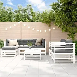 vidaXL 7-tlg. Garten-Lounge-Set aus massivem Kiefernholz - Gartenmöbel-Set aus robustem, massivem Kiefernholz mit rustikalem Latten-Design, ideal für gemütliche Stunden im Freien mit Familie und Freunden.