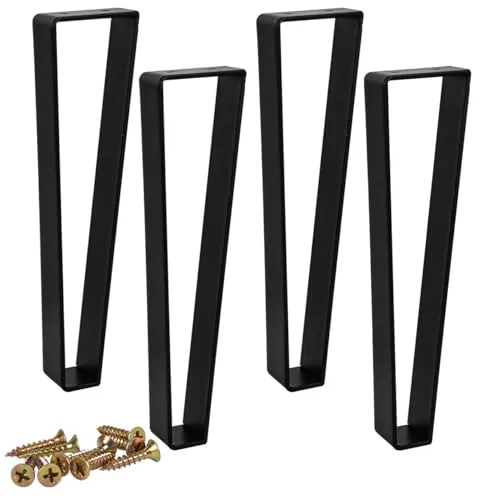 Btowin VCF Trapezförmige Metall-Möbelbeine, 20 cm, 4 Stück, massiver Stahl, moderner Stil, Tischbeine, Haarnadel, robuste Sofafüße für Zuhause, DIY-Projekte, Couchtisch, TV-Ständer, Sofa-Schrank,