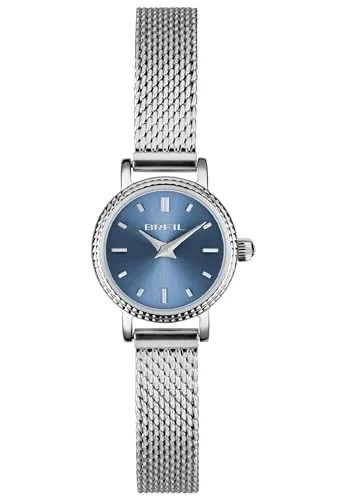Breil Uhr Damen Darling Ziffernblatt BLAU Bewegung NUR Zeit Quartz e MESH Stahl Silber TW2001