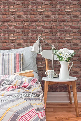 EUR 2,25/ qm/  Grandeco Steintapete 28901 /  Stein-Tapete / Steinwand Ziegelrot