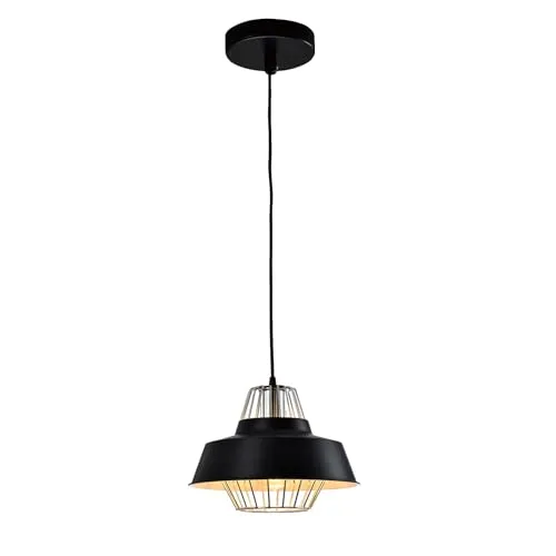LQWELL® Modern Pendelleuchte Hängeleuchte E27, Minimalist Industrie Pendellampe Vintage Hängelampe für Küche Wohnzimmer Schlafzimmer Esszimmer Cafés, Metall Kronleuchter Deckenlampe, Mattschwarz