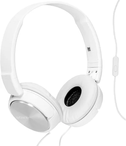 SONY MDR-ZX310APW Kopfhörer Weiß - Kopfhörer mit faltbarem Design und 30-mm-Treibern für kraftvollen Klang. Ideal für Musik und Anrufe dank integrierter Fernbedienung und Mikrofon.